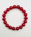 AAA Smooth Ruby 10mm Ball Bracelet with Diamond Rondelle