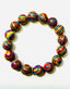Primary Colors Fordite Bracelet with Diamond Rondelle, 7.35"