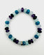 Apatite, Aquamarine and Diamond Sterling Silver Stretch Bracelet