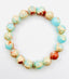 Smooth Blue Jasper Ball Bracelet with Sterling Silver Diamond Rondelle, 7.25"