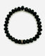 Faceted Black Spinel Stretch Bracelet with A Sterling Silver Diamond Rondelle
