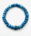Mystic Blue Moonstone Faceted Rondelle Bracelet With Sterling Silver Diamond Rondelle