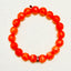 Faceted Carnelian Agate Ball Bracelet with Diamond Rondelle