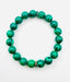 Emerald Green Fordite Ball Bracelet with Diamond Rondelle, 7.25"