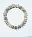 Grey Silverite Faceted Rondelle Bracelet with Diamond Rondelle, 7.25"