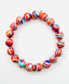 Hawaiian Sunset Fordite Ball Bracelet with Diamond Rondelle, 7.25"