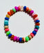 Multicolor Candy Opal Smooth Rondelle Bracelet with Diamond Rondelle, 7.25"