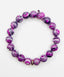 Plum Layered Fordite Ball Bracelet with Diamond Rondelle, 7.25"