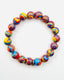 Primary Colors Fordite Ball Bracelet with Diamond Rondelle, 7.25"