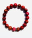 Small Scarlet Red Sea Sediment Jasper Bracelet with Diamond Rondelle