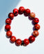 Large Scarlet Red Sea Sediment Jasper Bracelet with Diamond Rondelle