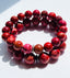 Large Scarlet Red Sea Sediment Jasper Bracelet with Diamond Rondelle