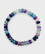Smooth Multi-Color Fluorite Rondelle Stretch Bracelet with Sterling Silver and Diamond Rondelle