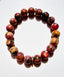 Natural Spessartine Garnet in Rhodonite Ball Bracelet with Diamond Rondelle, 7.25"