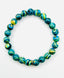 Tahitian Beach Fordite Ball Bracelet with Diamond Rondelle, 7.25"