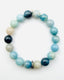 Freshwater Pearl and Black Onyx Cube Stretch Bracelet, 7.35"