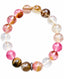 Fruity Pink Cherry Quartz Bracelet with Yellow Tourmaline Rondelle