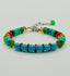 Multi Faceted Rondelle Bracelet with Diamond and Sterling Silver, 7.5" Length