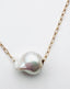 16" Large White Baroque Pearl on Gold Fill Paperclip Chain