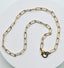 18" Vermeil Diamond Cut Small 11x4mm Paperclip Chain with Vermeil and Sterling Silver Diamond Clasp