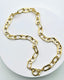 18" Large Vermeil Smooth and Textured Paperclip Chain with Vermeil Diamond Clasp