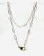 18" Gold Faceted 5x12mm Paperclip Chain with Gold Vermeil and Diamond Clasp