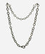Textured Rhodium Chain with Diamond Teardrop Shaped Clasp 18"   Sterling Silver