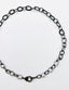 18" Hammered Oval Rhodium Plated Sterling Silver Chain with Diamond Sterling Silver Clasp