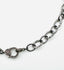 18" Hammered Oval Rhodium Plated Sterling Silver Chain with Diamond Sterling Silver Clasp