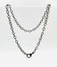 20" 6mm Textured Rhodium Thick Plated Sterling Silver Chain with Diamond Clasp