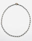 24" 7mm x 15mm Rhodium Paperclip Chain with Two Tone Diamond Clasp