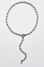24" 7mm x 15mm Rhodium Paperclip Chain with Two Tone Diamond Clasp