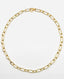 24" 10mm x 15mm Hammered Smooth Gold Vermeil Paperclip Chain with Gold Vermeil Diamond Clasp