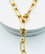 24" 10mm x 15mm Hammered Smooth Gold Vermeil Paperclip Chain with Gold Vermeil Diamond Clasp