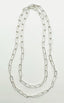 36" White Rhodium and Sterling Silver Diamond Cut 15mm Paperclip Chain with Removable Diamond Clasp