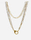 18" Length Triple Strand Bright Silver Gold Filled Paperclip Chain with Large Vermeil Diamond Clasp