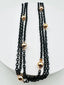 53" Vintage Japanese Black Rhodium Sterling Silver and Gold Vermeil Ball Chain