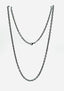 3mm Rhodium Plated Cable Chain with Sterling Silver 24"