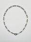18" Length Two Tone Paperclip, Rhodium, Sterling Silver Chain with Diamond Clasp