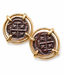 Atocha Coin 14kt Gold Overlay Stud Earrings, 12mm
