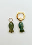 Labradorite Hand Cut Fish Earring Charm on Gold Fill, 0.75" H