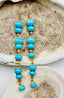 Turquiose Diamond Gold Vermeil Earrings, 3.25"