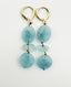 Oval Gold Filled Huggie Earring with Round Aquamarine