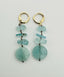 German Cut Faceted Aquamarine Earring On a Gold Fill Huggie Leverback