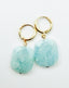 Flat Faceted Aquamarine on Gold Vermeil Huggie, 1.5"