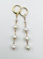 Petite Baroque Freshwater Pearl Gold Fill Wire Wrap Huggie Earring, 2.25"