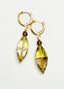 Faceted Lemon and Smoky Quartz Earring with Gold Filled Huggie
