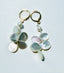 Freshwater Pearl and Mother of Pearl Teardrop on Gold Huggie