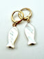 Small Mother of Pearl Fish on Gold Vermeil Huggie, 1.25"