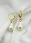 Gold Filled Huggie Earring with Small White Baroque Pearl